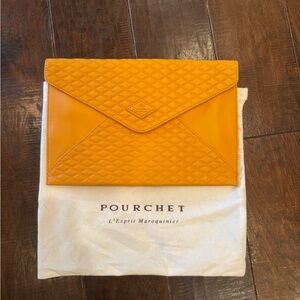Mustard Quilted Clutch